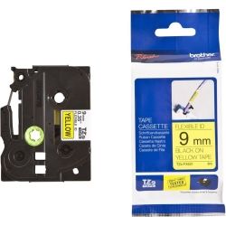 Brother TZ-FX621 9mm Black on Yellow Flexible TZ Tape - GENUINE