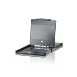 Aten Rackmount USB DVI Single Rail 17.3' Widescreen Full HD LCD KVM 8-Port Switch