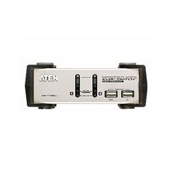Aten Petite 2-Port USB VGA KVM Switch with Audio - 0.9m Cables Built In