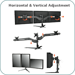 Cabac Aavara DS200 Dual 15-24 inch Monitor Stand