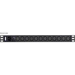 Aten (PE0212G-AT-G) 12-Port 1U Basic PDU Supports up to 15A with 12 IEC C13 Outputs