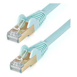 1.5 m CAT6a Cable - Aqua - RJ45 Ethernet Cable - Snagless - CAT6a STP Cord - Copper Wire - 10Gb (6ASPAT150CMAQ)