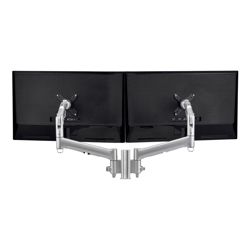 Atdec AWM Dual Monitor Mount solution on a 135mm Post - Grommet Clamp - white