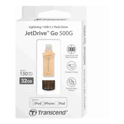 Transcend JetDrive Go 500 32GB Mobile Storage for iOS Devices - Gold