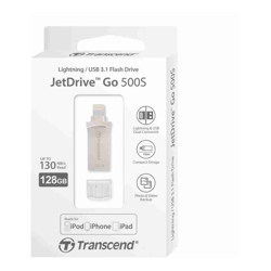 Transcend JetDrive Go 500 128GB Mobile Storage for iOS Devices - Silver