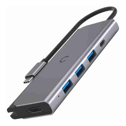 Cygnett Unite TravelMate USB-C Hub - Black (CY3318HUBC3), 100W USB-C PD Pass-through Port, 3x USB-A 3.0  4K HDMI Ports, High Speed Data Transfer