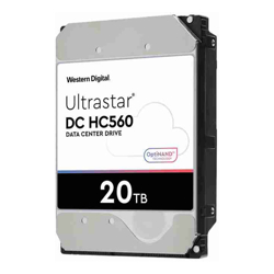 WD Ultrastar 20TB 3.5" Enterprise HDD SATA 512MB 7200RPM 512E TCG P3 DC HC560 24x7 Server 2.5mil hrs MTBF (WUH722020ALE6L4)