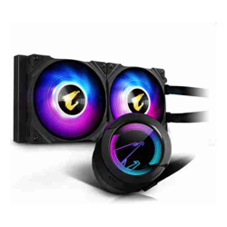 AORUS WATERFORCE X 240, All-in-one Liquid Cooler with Circular LCD Display, RGB Fusion 2.0, 120mm ARGB Fans