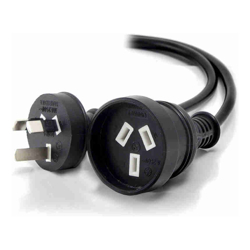 ALOGIC 20m Aus 3 Pin Mains Power Extension BLACK - Male to Female