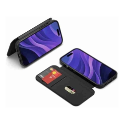 Cygnett MagWallet Apple iPhone 16 (6.1") Case - Black (CY5020MAGWT), 360 Protection, Multi-Angle, 3x Card Slots, MagSafe,4FT DropProof
