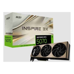MSI nVidia GeForce RTX 5070 12G INSPIRE 3X OC, Boost: 2542 MHz, CUDA 6144 Units, 12GB GDDR7, HDMI x 1