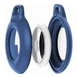 WATERPROOF SECURE HOLDER WITH KEY RING FOR AIRTAG - BLUE