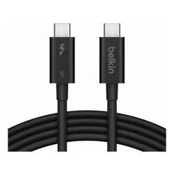 Belkin Connect Thunderbolt 5 Cable (1M) - Black (INZ005fq1MBK), 240W Power Delivery, 80Gbps, 8K or 4K@540Hz, Thunderbolt 5 certified, 2 Years Warranty