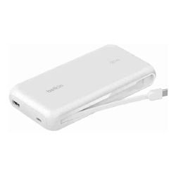 BoostCharge#Power#Bank 20K with Integrated Cable White