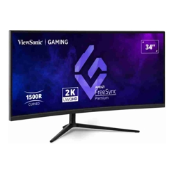 ViewSonic 34&quot; Curved 3440x1440, 180Hz 1ms 1500R, HDR10, Adaptive Sync, 2x HDMI, 2x DP, Speaker, VESA 100, VX3418-2KPC Office Gaming Ultra Wide Monitor