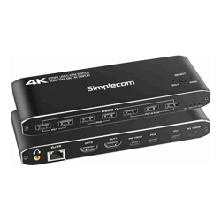 Simplecom KM590 2-Port USB-C Dual 4K HDMI Monitor KVM Switch and Docking Station with Network Sharing