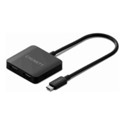 Cygnett Unite 2-in-1 USB-C to Dual HDMI Hub -Black(CY5391CYHUB),2x4KHDMI(60Hz),Supports MST Mode, ABS Outer Shell,Integrated 15cm cable,2Year Warranty