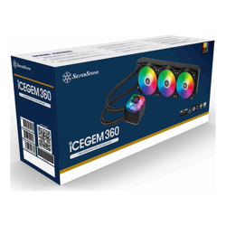 Silverstone IceGem 360 high-performance ARGB AIO liquid cooler with 3 x 120mm ARGB fans