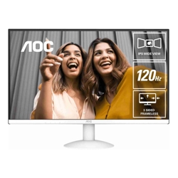 AOC 27&quot; 27B30H/BW FHD 1920X1080 120HZ 1MS IPS 16:9 W-LED WHITE MONITOR VGA/HDMI TILT VESA100X100 3 YEARS WARRANTY