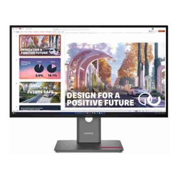 LENOVO ThinkVision P27QD-40 27&quot; QHD pixels Monitor IPS 2560x1440 16:9 Height Adjustable Tilt Swivel Anti-GlarE DP HDMI USB-C Hub RJ45 LAN Black 3YR