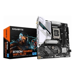 Gigabyte B760M GAMING WIFI PLUS  Intel LGA 1700 m-ATX Motherboard, 2x DDR5 ~128GB, 1x PCI-E x16, 1x PCI-E x1, 2x M.2, 4x SATA, 5x USB 3.2, 2x USB 2.0
