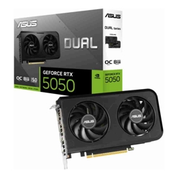 ASUS nVidia GeForce DUAL-RTX5050-O8G RTX5050 8GB GDDR6 OC Edition 2647MHz Boost Clock, RAM 20Gbps, 433 AI TOPs, Digital Max Resolution 7680 x 4320