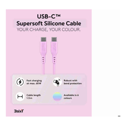 SPLASH by 3sixT USB-C to USB-C Cable 1.5m 60W - Candy Pink