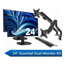 Philips 24&quot; Essential Dual Monitor Docking Kit, 2x 24&quot; FHD Business Monitors, 1x J5Create USB-C Docking Station &amp; 1x Shintaro Dual Monitor Arm