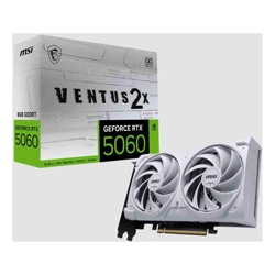 MSI nVidia GeForce RTX 5060 8G VENTUS 2X OC WHITE,  PCI Express Gen 5 x16, Boost: 2527 MHz, CUDA 3840 Units, 8GB GDDR7. HDMI x 1 (emabargo)
