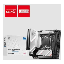 MSI MPG B760I EDGE WIFI Motherboard, 2x DDR5~128GB, 1x PCI-E x16, 2x M.2, 4x SATA, 4x USB 2.0, 2x USB C