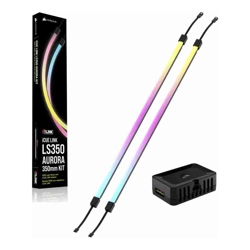 Corsair iCUE LINK LS350 Aurora RGB Light Strips - 350mm Kit - 350x10x10mm, magnetic mount, black, addressable LEDs