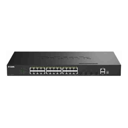 28-Port Gigabit Smart Managed Stackable PoE+ Switch with 24 PoE+ 1000Base-T and 4 SFP+ Ports. PoE budget 370W.