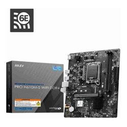 MSI PRO H610M-S WIFI DDR4 Intel LGA 1700 mATX Motherboard 2x DDR4~64GB,1x PCIe x16,1x PCIe x1,1x M.2,2x SATA 6G,8x USB2.0