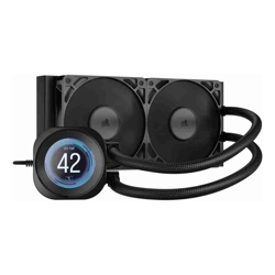 Corsair NAUTILUS 240 RS LCD Liquid CPU Cooler - Black, 240mm rad, LCD pump, 2x PWM fans, 2100 RPM, AM5/LGA1851, copper plate, 400mm tube, 36dBA