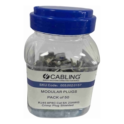 RJ45 8P8C Cat 6A 23AWG 1.5mm Crimp Plug Shielded  | PACK of 50