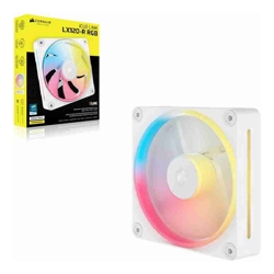 Corsair iCUE LINK LX120R RGB 120mm PWM Reverse Fan Expansion Single Pack - White: 66.7CFM, 2400RPM, 37.7dBA, 0.4A,Static Pressure, Magnetic Dome