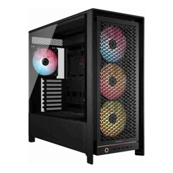 Corsair FRAME 5000D RS ARGB High-Airflow Mid-Tower PC Case - Black, ATX, 450mm GPU, 175mm CPU cooler, 360mm rad, 4x RS140 ARGB, 1x USB-C 3.2
