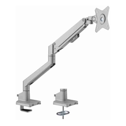 Brateck Single Monitor Thin Gas Spring Monitor Arm Fit Most 17&quot;-32&quot; Monitors, Up to 9kg per screen VESA 75x75/100x100 Matte Silver (LS)