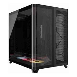 Corsair AIR 5400 RS-R ARGB Mid-Tower ATX Case - Black, Triple-Chamber, 360mm Rad Support, Glass Panels, USB-C, ATX/E-ATX, 2x SSD, 1x HDD