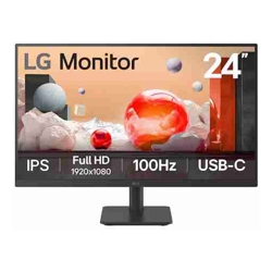 LG 24&quot; IPS Full HD Monitor, 1920x1080, 3-side borderless design, 100Hz, USBC (65W PD), Reader Mode  Flicker Safe, tilt adjustable