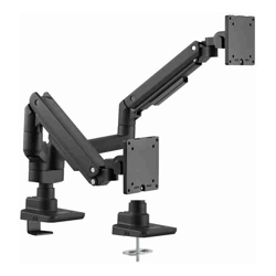 Brateck Fabulous Pole-Mounted Gas Spring Dual Monitor Arm Fit Most 17&quot;-35&quot; Monitors, Up to 20kg per screen VESA 75x75/100x100 Fine Texture Black LS