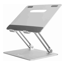 Simplecom CL520 Adjustable Aluminium Ergonomic Riser Stand for Laptop MacBook, Adj 15cm, Tilt, 10&quot;-17&quot;, 4kg, 0.9kg, Airflow, Anti-slip, Silver.