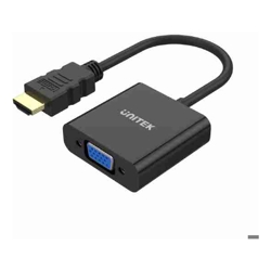 Unitek HDMI to VGA Adapter with 3.5mm for Stereo Audio, Black