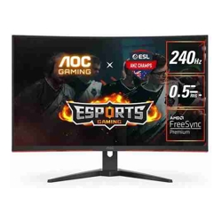 AOC C32G2ZE-P, 31.5" FHD VA Curved Gaming Monitor, 1920x1080, 16:9, 0.5ms, 240Hz, FreeSync, 2xHDMI, 1xDP, VESA, Tilt, 3 Year Warranty