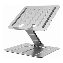 Brateck Foldable Stepless Adjustable Laptop Riser For 10"-17.3" laptops  tablets (Silver)