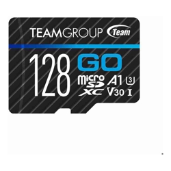 Team Group Go 4K MicroSDXC Memory Card 128GB, R/W (Max) 100MB/s 50MB/s, V30, UHS-I U3 With SD Adapter