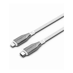 Cygnett Armoured Lightning to USB-C (2.0) Cable (1M) -White(CY4668PCCCL),30W,Braided, 480Mbps Transfer, Fast Charge iPhone/iPad, MFi, 5 Years Warranty