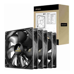 Antec N12 3PK 120mm DC fans, hydraulic bearing, 1200RPM, 42.58CFM, 1.11mmHO, 22.3dB, 30k h life, 3-pin, 12V, 0.24A, 1-yr warranty