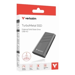 Verbatim TurboMetal SSD USB 4.0 1TB , High Speed Data transfer - up to 3700 MB/s read and 3600 MB/s write (LS)