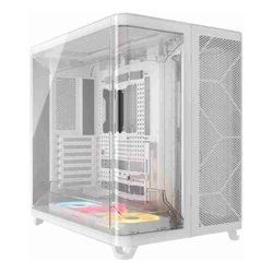 Corsair AIR 5400 LX-R RGB iCUE LINK Triple Chamber Mid-Tower PC Case - White; ATX/E-ATX; 467x470x340mm; TG; 360GPU; 180CPU; 360RAD; USB-C